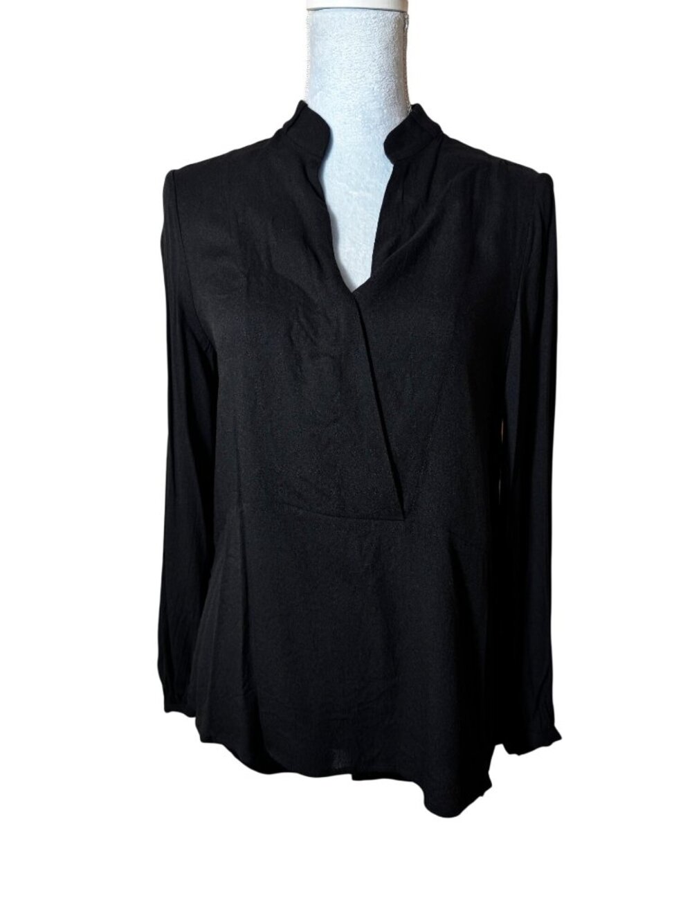 Tiger Of Sweden Black Halia Long Sleeve Draped Blouse Size 36